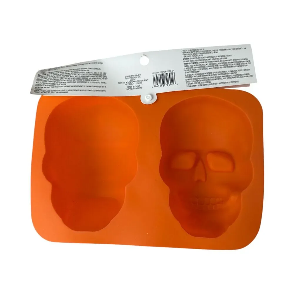 Celebrate It Halloween Skull Cake Mold & Mummy Coffin Candy Mold Lot of 2 New